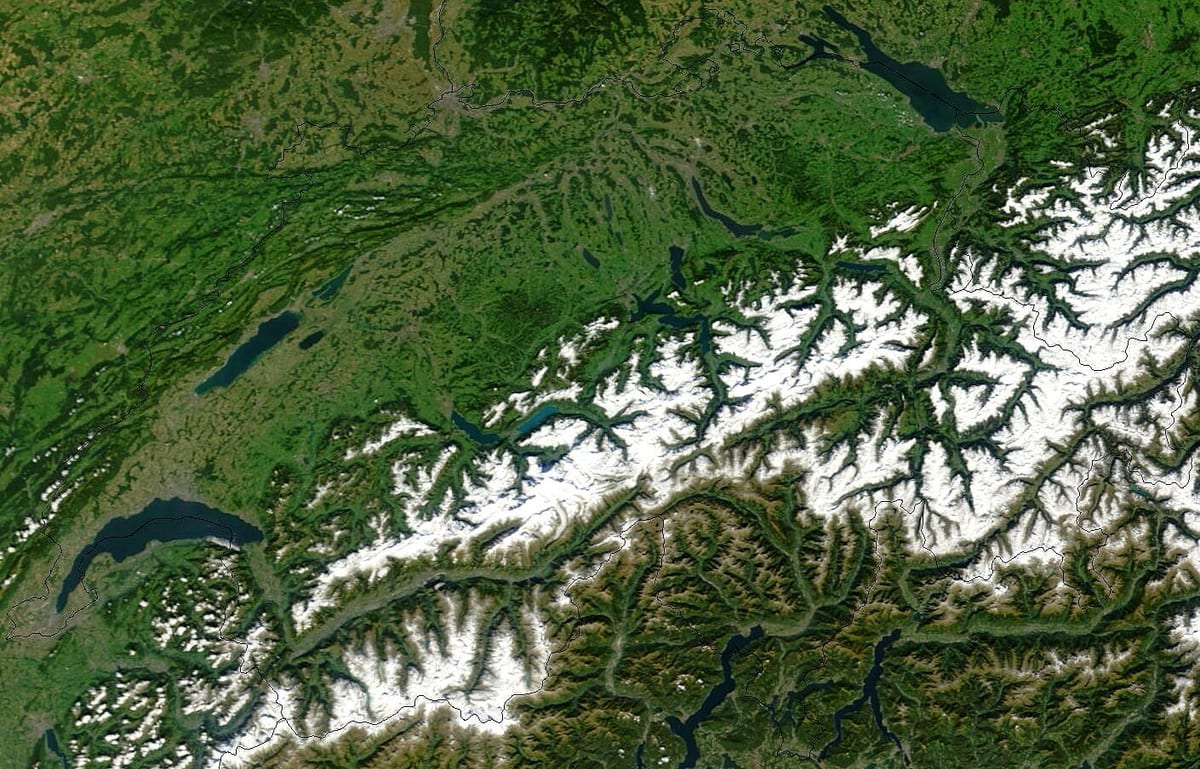 karte šveice satelītu