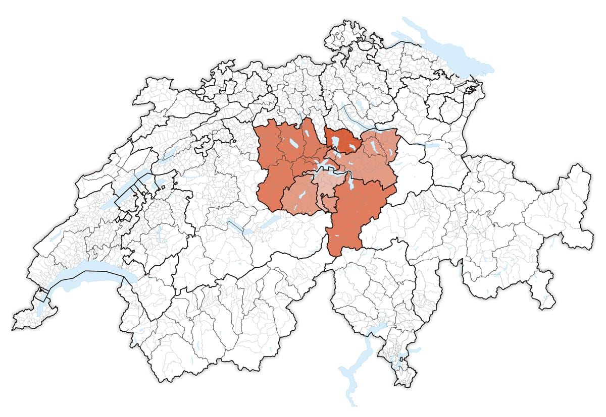 karte centrālā šveice 
