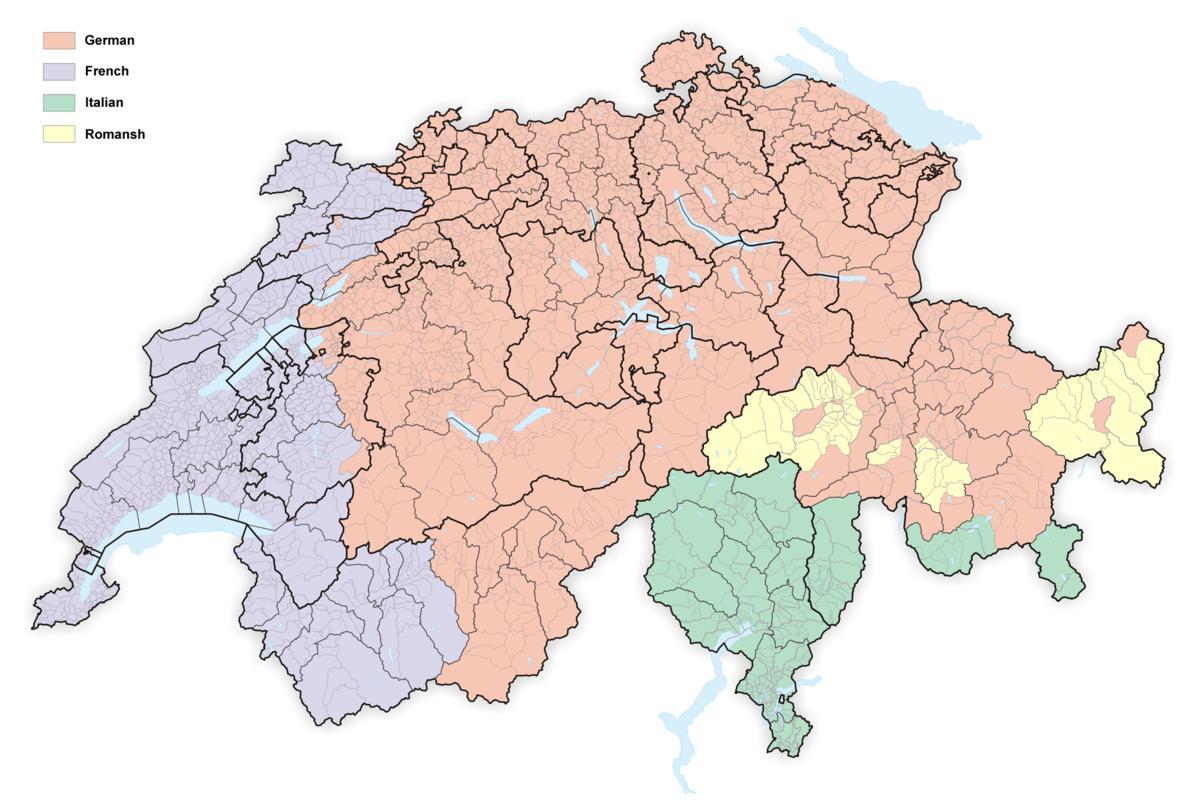 karte šveice valodā